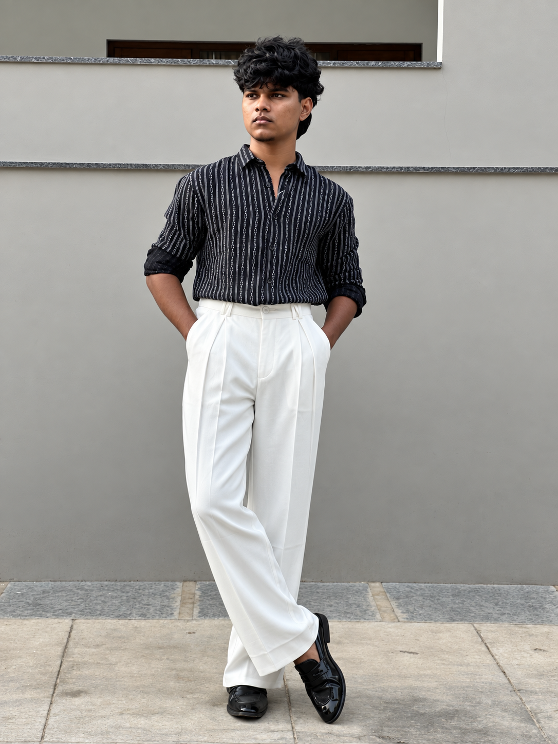 IMPORTED PLEATED PANTS H01