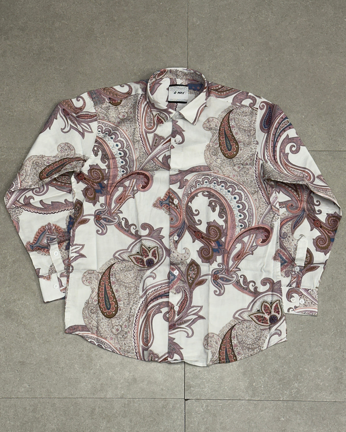Paisley Print Linen Blend Shirt 001