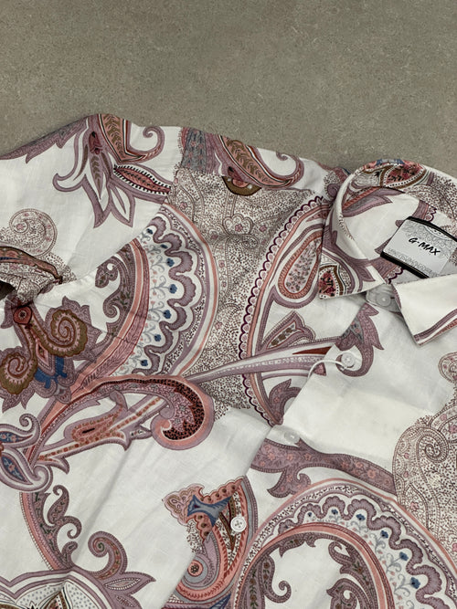 Paisley Print Linen Blend Shirt 001