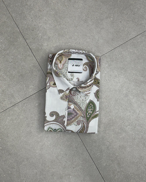 Paisley Print Linen Blend Shirt 002