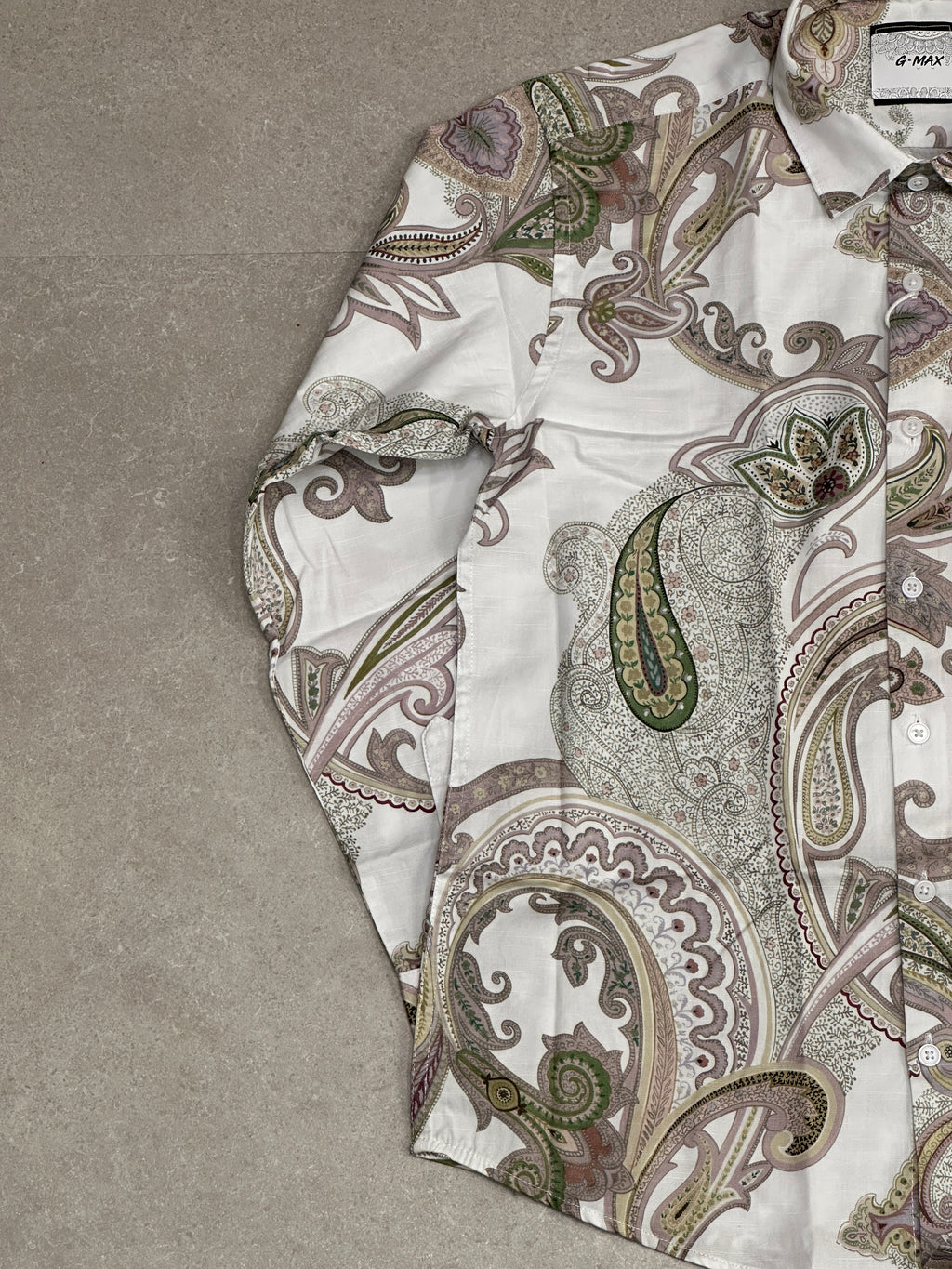 Paisley Print Linen Blend Shirt 002