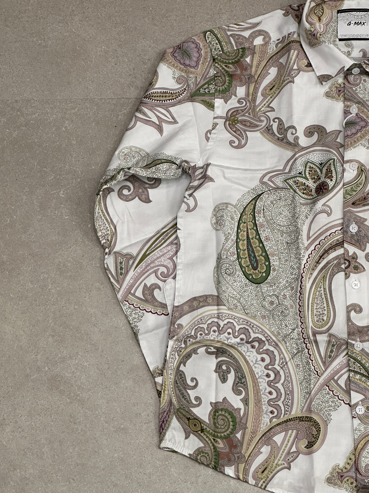 Paisley Print Linen Blend Shirt 002