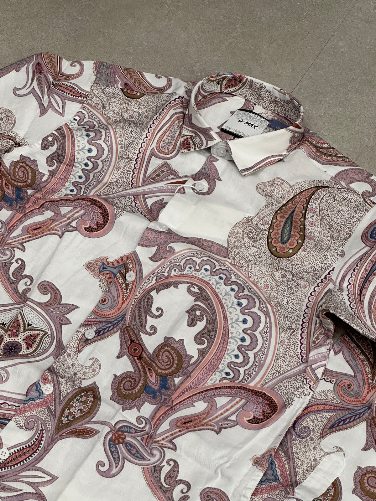 Paisley Print Linen Blend Shirt 001