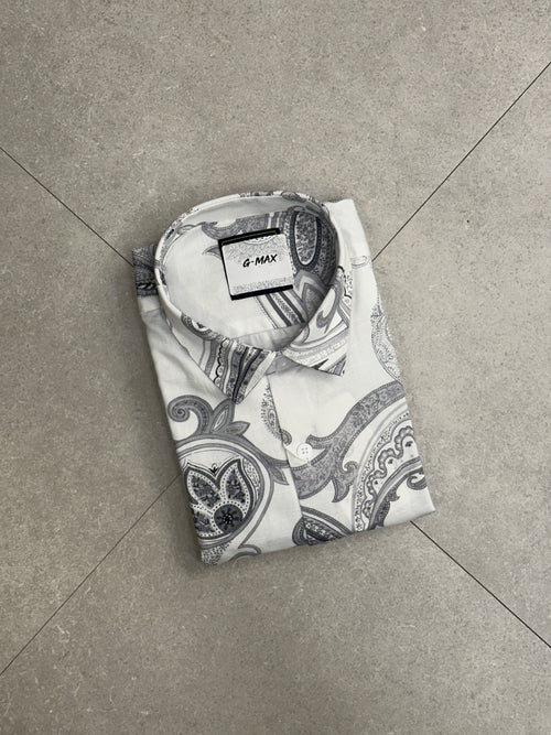 Paisley Print Linen Blend Shirt 003