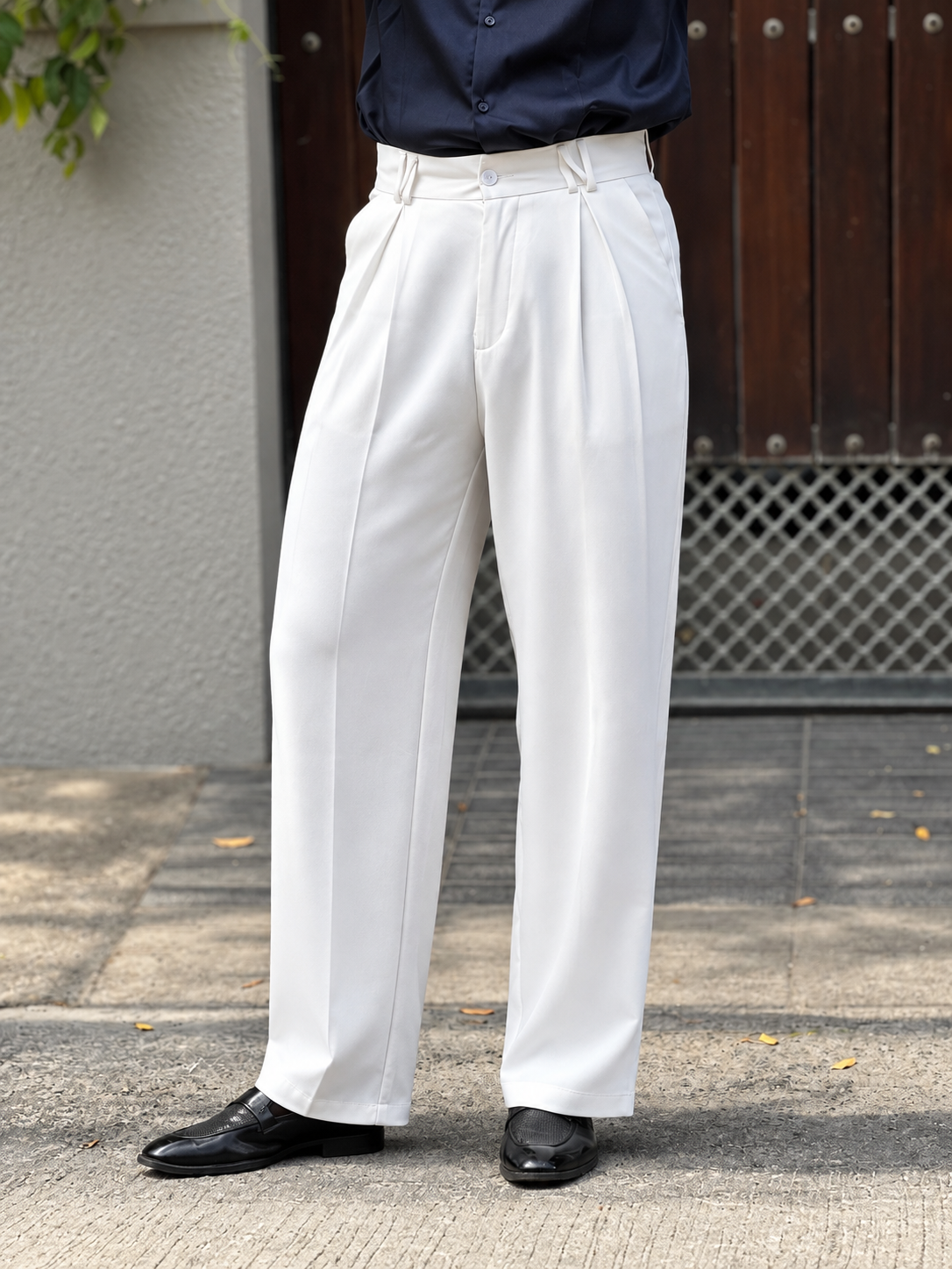 IMPORTED PLEATED PANTS H01