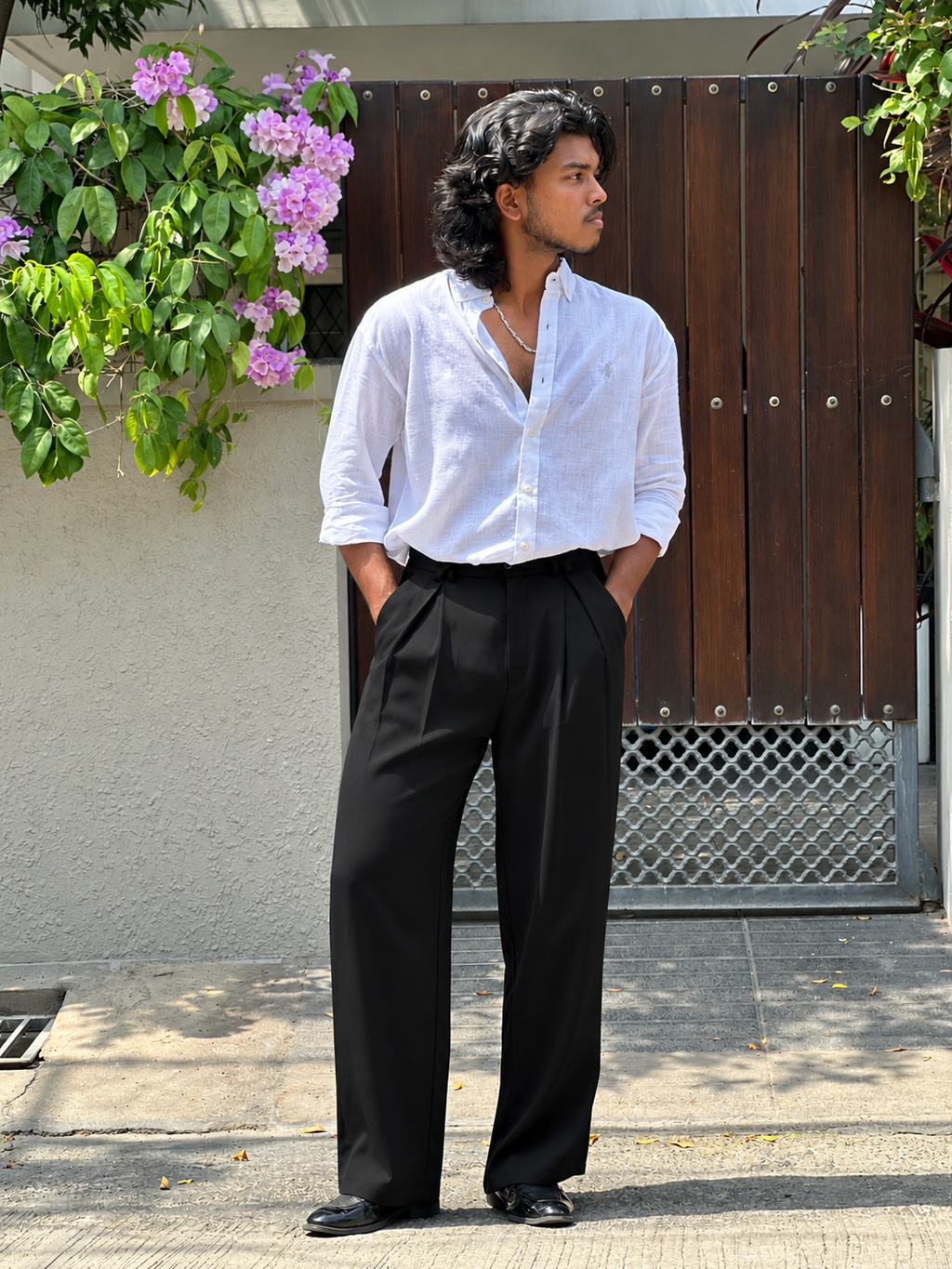 IMPORTED PLEATED PANTS H01