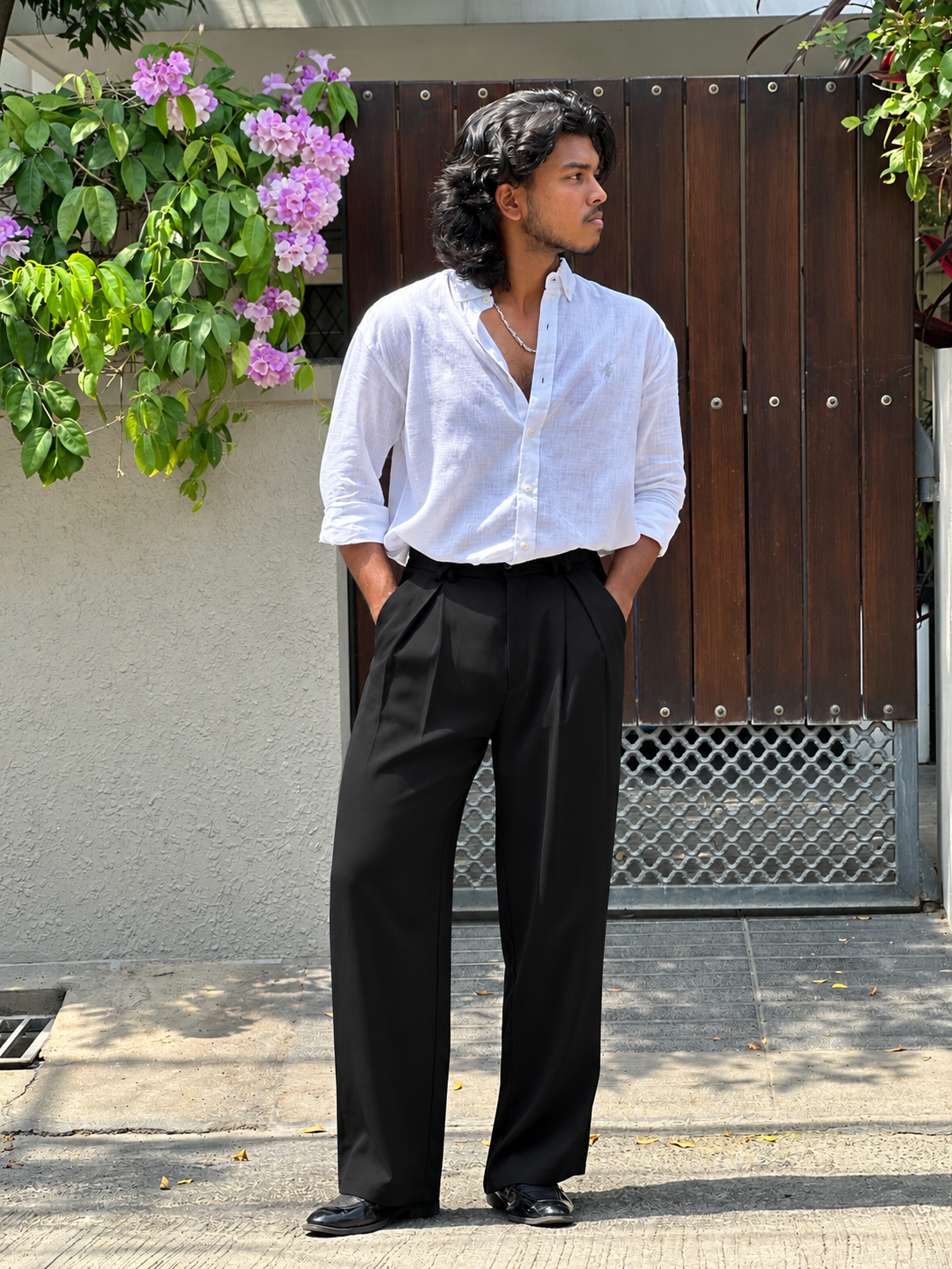 IMPORTED PLEATED PANTS H01