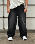 Wide Leg Jeans – Washed Black