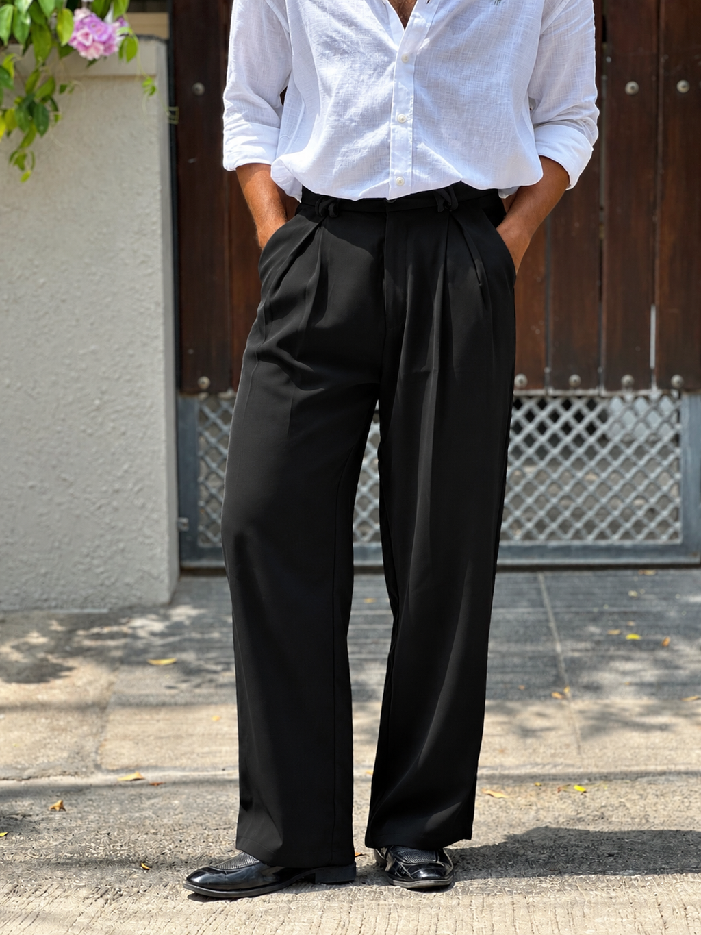 IMPORTED PLEATED PANTS H01
