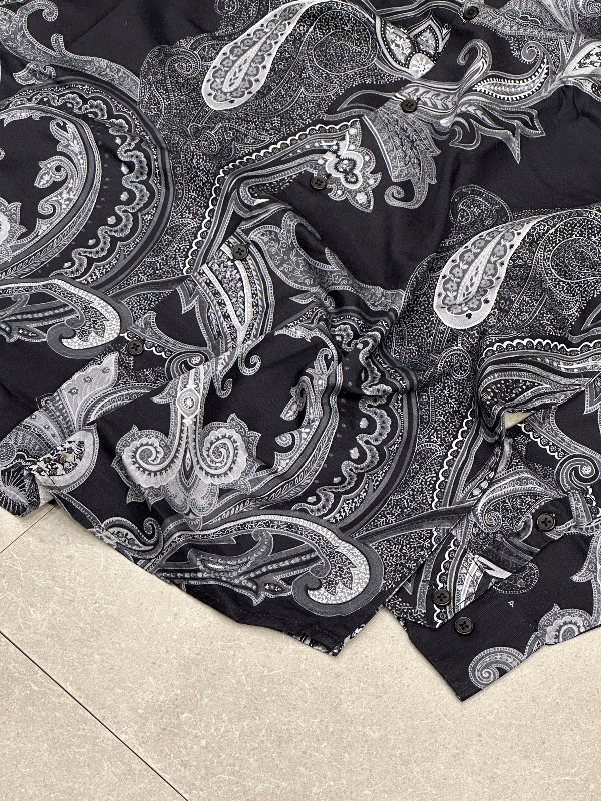 Paisley Print Linen Blend Shirt 004