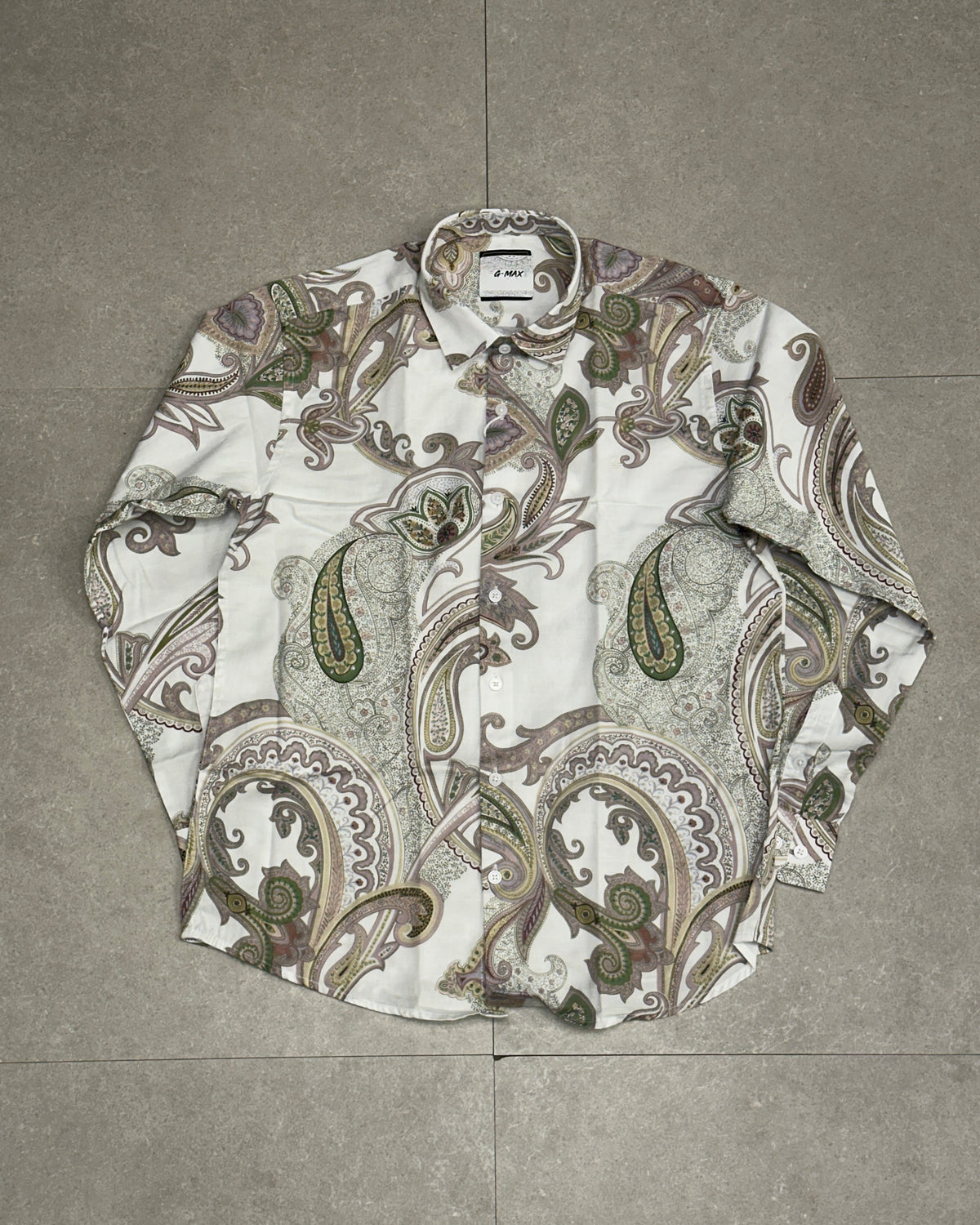 Paisley Print Linen Blend Shirt 002