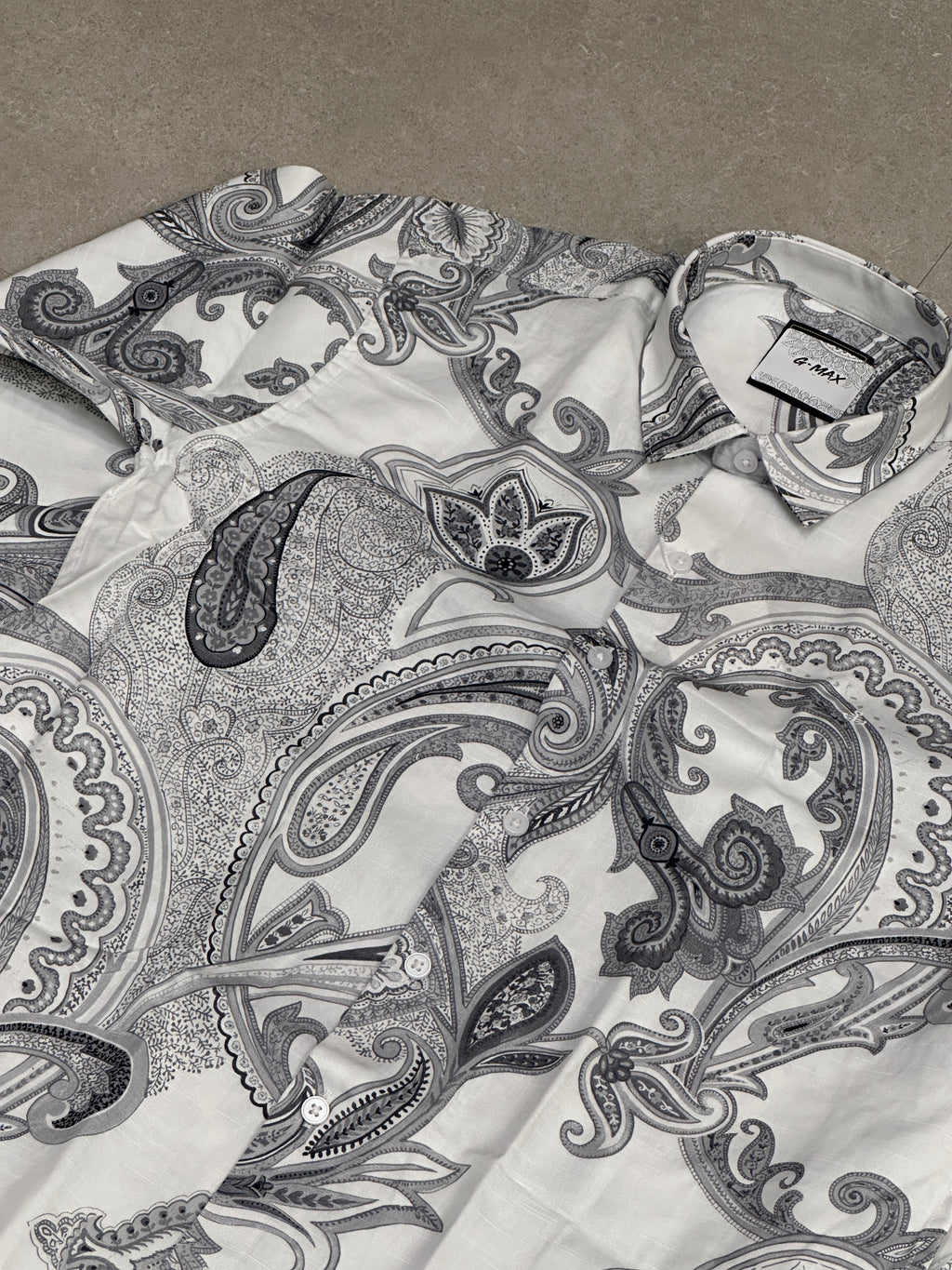 Paisley Print Linen Blend Shirt 003